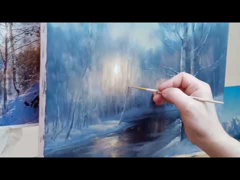 Видео: Пишем Зимний этюд Ч.2