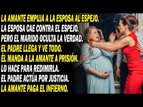 Видео: Любовница толкнула беременную жену в зеркало 👊🪞, но отец пришёл — все узнали ад... 😏