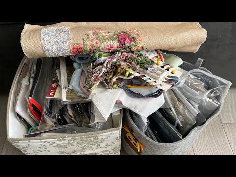 Видео: 293. Начатыши! Все мои начатые процессы! Больше 50? Вышивка крестиком