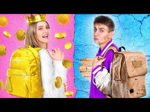 Видео: Бедная Студентка vs Богатая Студентка | Первый День Нищей в Новой Богатой Школе