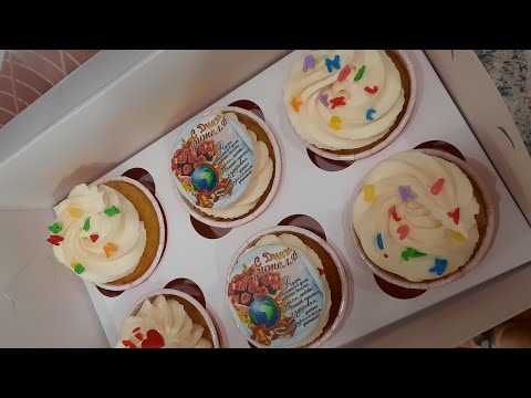 Видео: Капкейки на заказ...  Кантип жазайбыз... Капкейки ванильный.#кыргызкызы #кыргызстан  #капкейки