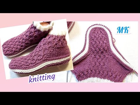 Видео: 🔥 Уютные носки-тапки‼️МК➡️ На двух спицах и без шва на подошве 🤗