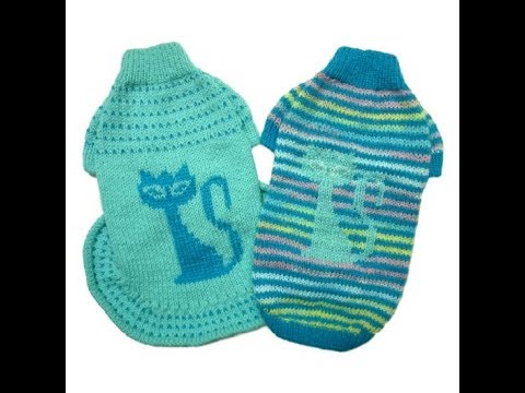 Видео: Экспресс МК по вязанию свитера и платья для кошки сфинкс