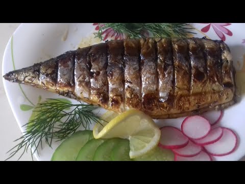 Видео: Скумбрия запеченная на мангале в лимонно чесночном маринаде. Сочная, румяная, очень вкусная