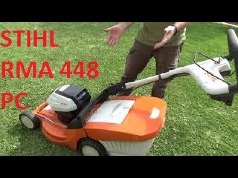 Видео: Обзор газонокосилки на аккумуляторах Stihl RMA 448 PC