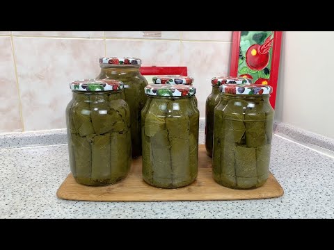 Видео: Легкий Рецепт Консервирования  Виноградных Листьев На Сарма (Долма)🍀 Canning Grape Leaves for Sarma