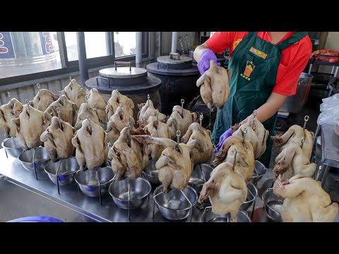 Видео: Пища на 200 человек! Жареный хрустящий куриный окорок и разнообразные блюда - Тайванская кухня