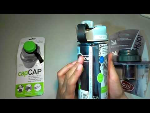 Видео: Обзор бутылки Nalgene MultiDrink и аксессуаров humangear inc. capCAP, GSI outdoors H2JO!