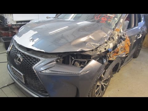 Видео: Lexus NX 200.  The side body repair. Ремонт бока кузова.