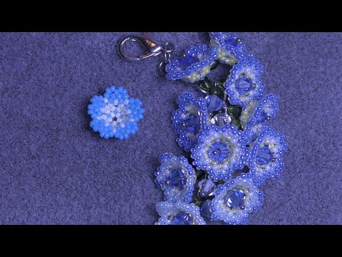 Видео: Tutorial: Beaded Flower. Цветочек из бисера.