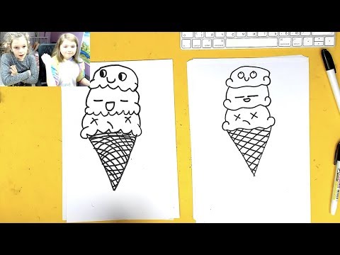 Видео: Катя рисует МОРОЖЕНОЕ с Аней