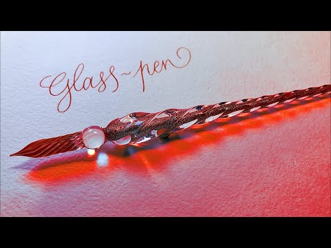 Видео: Стеклянная ручка glass dip pen с алиэкспресс для каллиграфии. Алфавит: русские и английские буквы.
