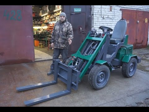 Видео: Самодельный мини погрузчик. Вилы.