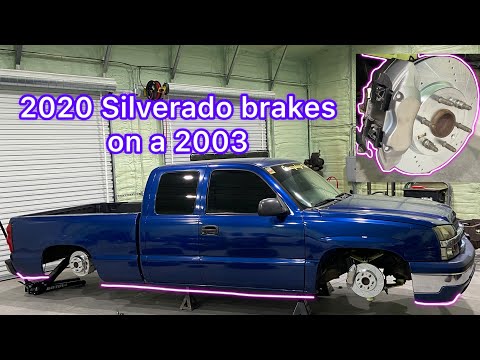 Видео: Большая модернизация тормозов на моем Silverado 03. 99-07 NBS (замена 4-поршневых тормозов 2020 г...