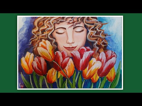 Видео: КАК НАРИСОВАТЬ ПОРТРЕТ МАМЫ. РИСУЕМ ПОРТРЕТ МАМЫ С БУКЕТОМ ЦВЕТОВ, ТЮЛЬПАНОВ. КАК НАРИСОВАТЬ МАМУ