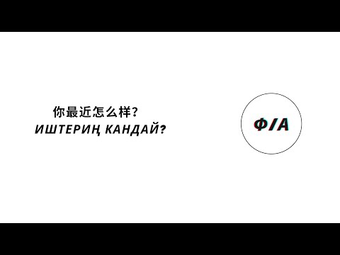 Видео: кытай тили 5-сабак тема: 你最近怎么样？Иштериң кандай?