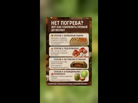 Видео: Как СОХРАНИТЬ урожай до весны, если нет погреба