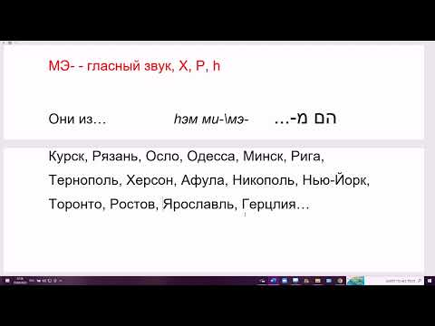 Видео: 39 Предлог МИ-/МЭ- "из; от" в иврите. Как его правильно произносить? Простое понятное объяснение