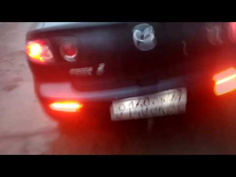Видео: Подсветка в катафоты заднего бампера Мазда 3
