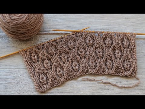 Видео: Узор «Бутоны» вязания спицами 🌹 «Buds» knitting pattern