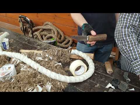 Видео: Нож. Евгений Литвин К390 номер 3. Рез каната.