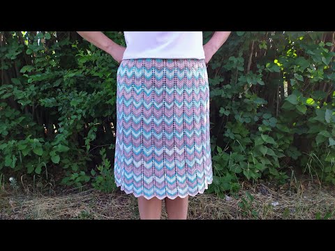 Видео: Юбка спицами из ALIZE «Bella Batik».МК.