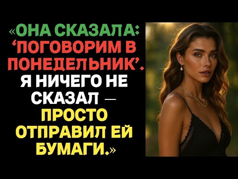 Видео: «Она сказала_ „Поговорим в понедельник.“ Я ничего не сказал — просто отправил ей бумаги.»