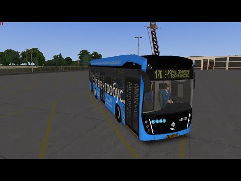 Видео: Электробус № 170 в ОМСИ 2 с новым информатором