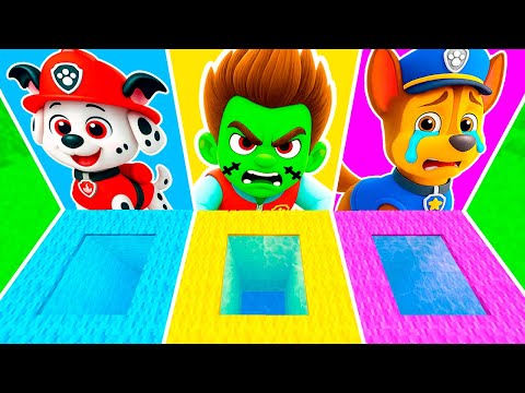 Видео: ВЫБЕРИ ПРАВИЛЬНУЮ ЯМУ ПОРТАЛ ЩЕНЯЧИЙ ПАТРУЛЬ в МАЙНКРАФТ ЗОМБАК РАЙДЕР ЗОМБИ МАРШАЛ ГОНЩИК