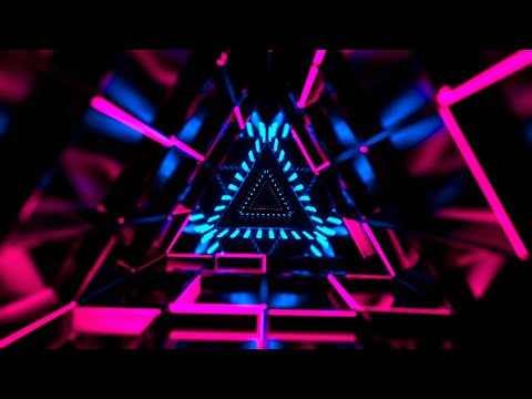Видео: 🌌 Заставка 4K – Футуристический Треугольный Неоновый Тоннель в Розовом и Синем (Без Звука)