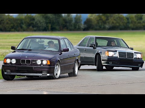 Видео: BMW M5 e34 против Mercedes 500E/E500 w124 Непосильная битва!