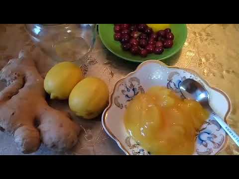 Видео: Баночка "Здоровье"—имбирь,клюква,лимон,мед.