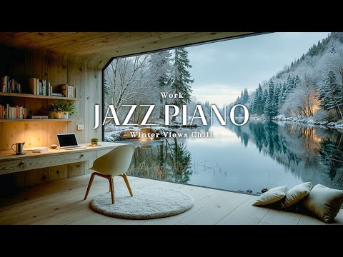Видео: Мягкий джаз - Уютная атмосфера хижины для работы и отдыха | Снежное настроение