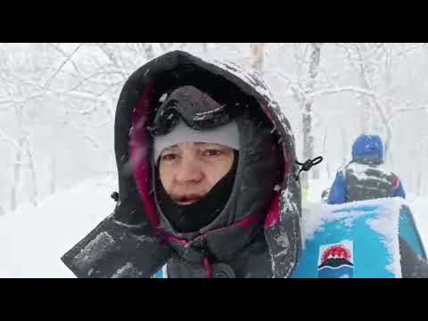 Видео: Четвертый этап гонки "Берингия. Авача" 2023. Финиш этапа. Встреча "героя"