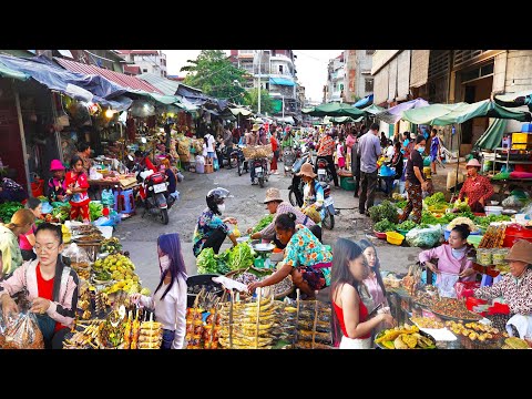 Видео: Ночной и утренний тур по уличной еде в Камбодже: вареные улитки, жареное мясо и многое другое