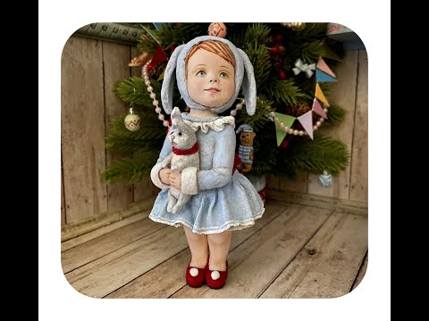 Видео: МК ватная игрушка "Зайка+зайка" (Часть 2A).  DIY spun cotton toy "Bunny+bunny" (Part 2A)