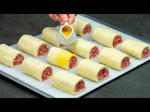 Видео: Экономит мое время! Потрясающая закуска из слоеного теста с фаршем