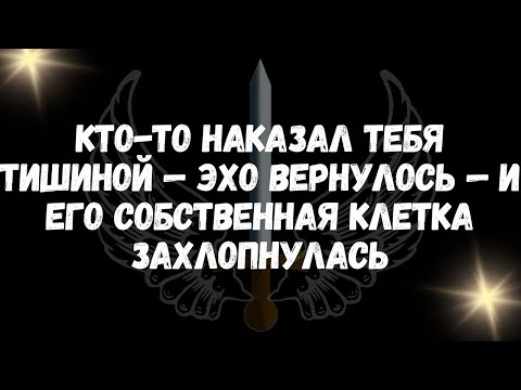 Видео: Кто то наказал тебя тишиной — эхо вернулось — и его собственная клетка захлопнулась