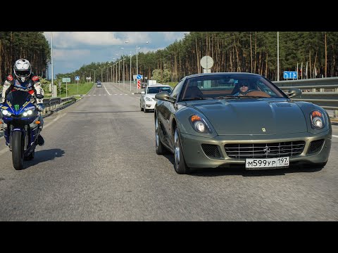 Видео: Ужасные 27 ПОПЫТОК ОБОГНАТЬ FERRARI 599 GTB 620 сил на AUDI A7 498 сил