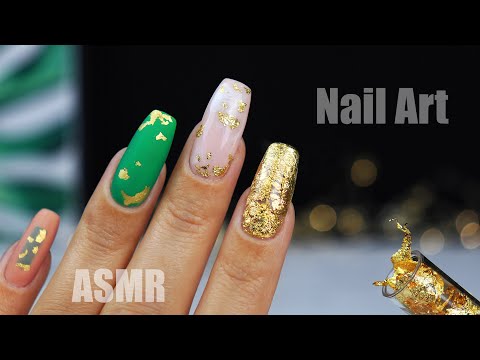 Видео: ASMR Nail Art Tutorial Design & Ideas 💅 АСМР Делаю МАНИКЮР с фольгой Дизайн ногтей ТК-ТК-ТК