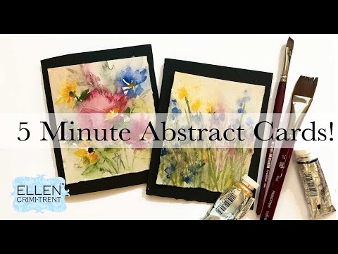 Видео: 5-минутные акварельные абстрактные открытки/Узнайте, как покончить с перфекционизмом!