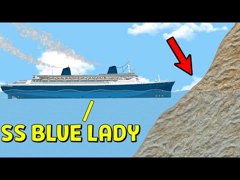 Видео: Что, если корабль SS Blue Lady (SS Norway) СТОЛКНЕТСЯ СО СКАЛОЙ | Floating Sandbox