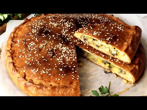 Видео: Бесподобный пирог с картошкой и грибами!✨ Никто не устоит перед его вкусом😇