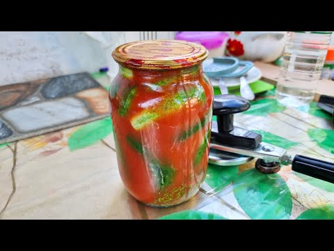 Видео: УЛЁТНЫЕ  хрустящие огурцы в томате! Рецепт НА ЗИМУ