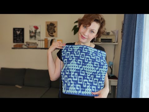 Видео: Мозаичное вязание крючком -Евгения Крочет