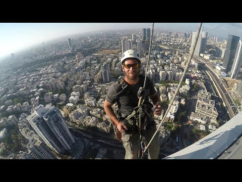 Видео: Промышленный альпинизм в израиле.57 этаж