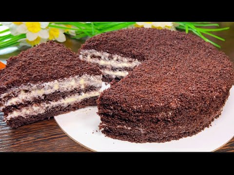 Видео: Торт Выручайка за 20 минут!Без Весов и Миксера!Влажный Шоколадный Бисквит который тает во рту!