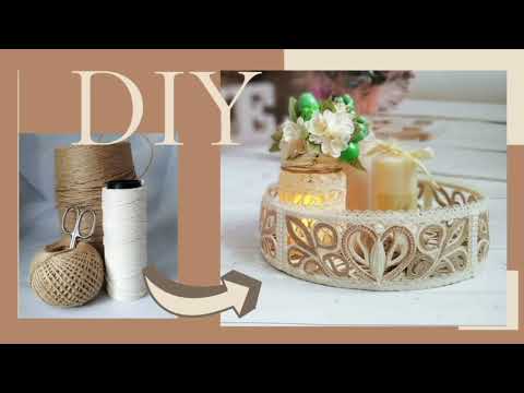 Видео: Декоративный поднос в технике джутовая филигрань / Jute filigree tray