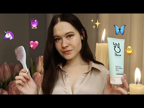 Видео: АСМР pov: ТЫ МОЯ ДЕВУШКА!💞🧸 ухаживаю за твоими  волосами и личиком 🦋