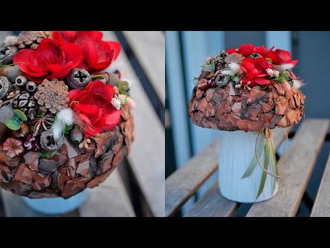 Видео: Осенний грибочек из кофейного стаканчика и природных материалов / DIY TSVORIC